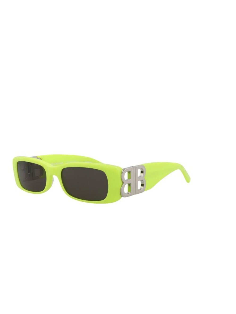 New Balenciaga Women's Sunglasses Square Rectangle Acetate Frame Yellow Silver